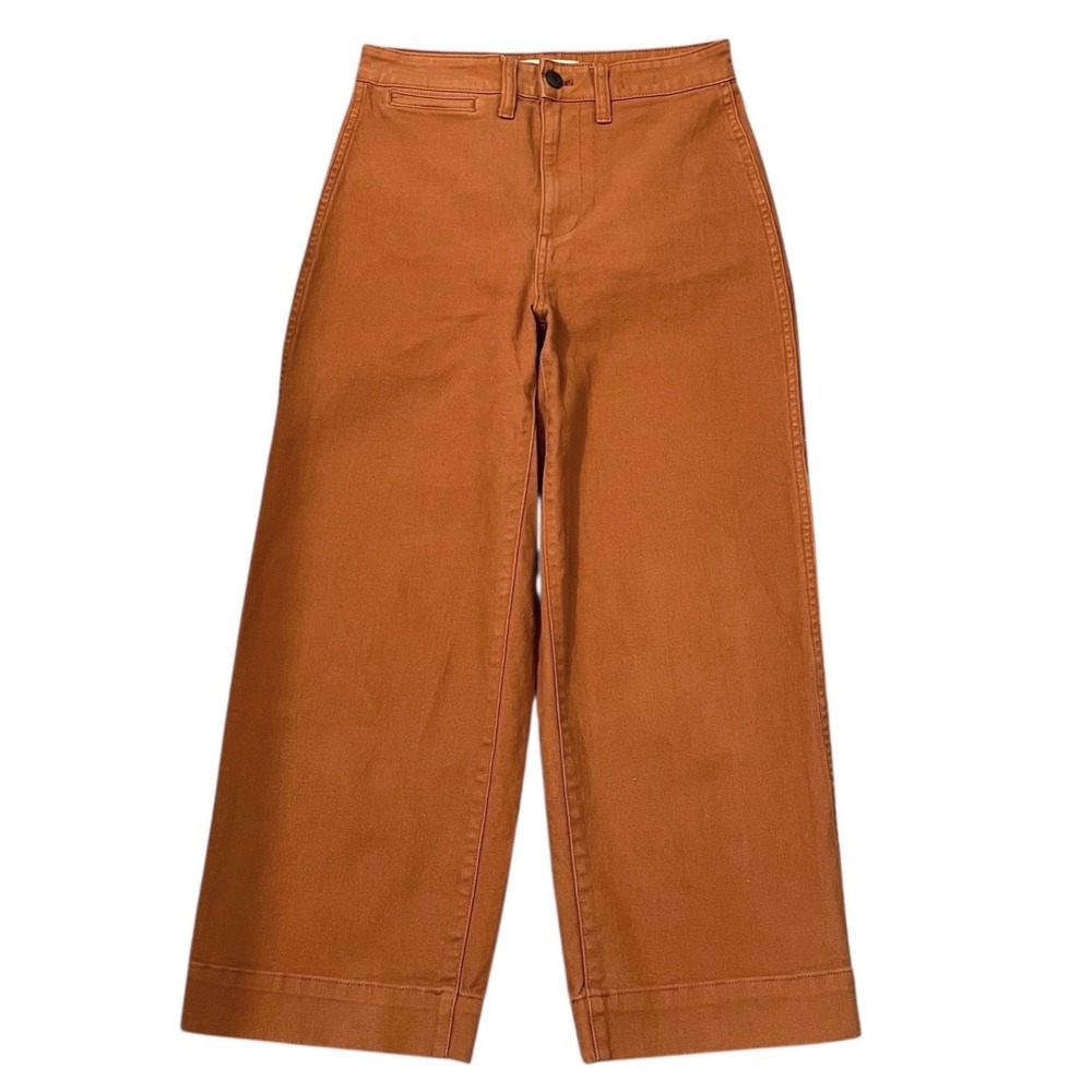 Madewell Curvy Slim Emmett Wide Leg Crop‎ Pants in Warm Nutmeg Size 25 - Picture 3 of 10